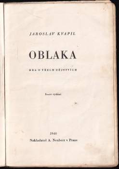 Jaroslav Kvapil: Oblaka : hra o třech dějstvích