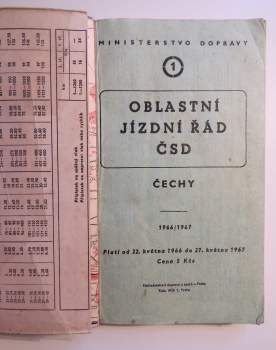 Oblastní jízdní řád ČSAD Čechy 1966/1967 1