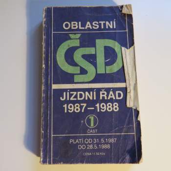 Oblastní jízdní řád ČSD 1987-1988