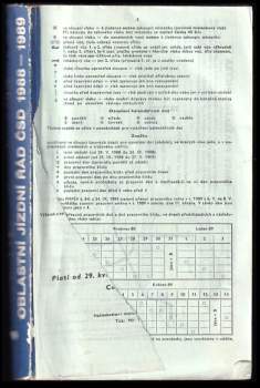 Oblastní jízdní řád ČSD 1988/89