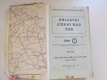 Oblastní jízdní řád ČSD 1988/89 (1.část)