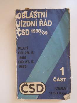 Oblastní jízdní řád ČSD 1988/89 (1.část)