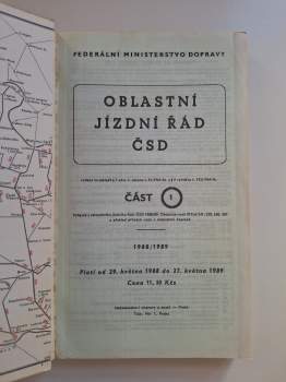 Oblastní jízdní řád ČSD 1988/89 (1.část)