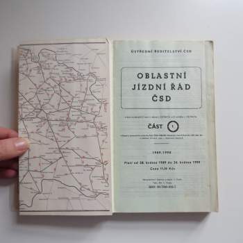 Oblastní jízdní řád ČSD 1989-1990