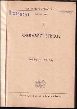 Josef Píč: Obráběcí stroje