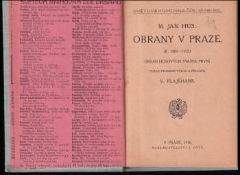 Jan Hus: Obrany v Praze