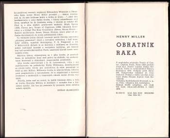 Henry Miller: Obratník Raka