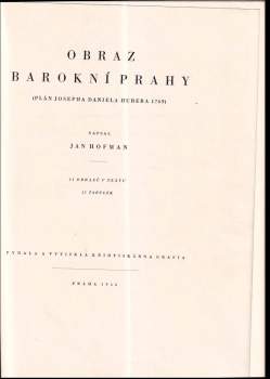 Jan Hofman: Obraz barokní Prahy
