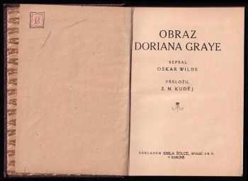 Oscar Wilde: Obraz Doriana Graye