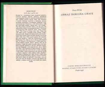 Oscar Wilde: Obraz Doriana Graye
