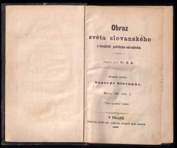 František Bronislav Kořínek: Obraz světa slovanského s hlediště politicko-národního