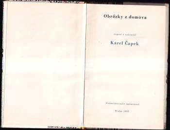 Karel Čapek: Obrázky z domova