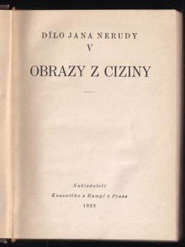 Jan Neruda: Obrazy z ciziny