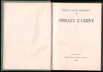 Jan Neruda: Obrazy z ciziny
