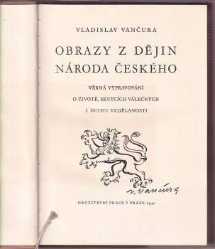 Vladislav Vančura: Obrazy z dějin národa českého