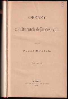 Josef Svátek: Obrazy z kulturních dějin českých