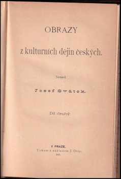 Josef Svátek: Obrazy z kulturních dějin českých