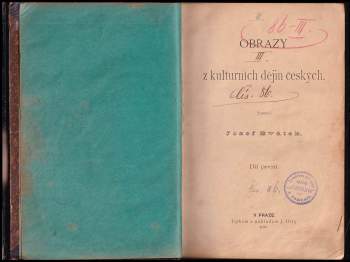 Josef Svátek: Obrazy z kulturních dějin českých