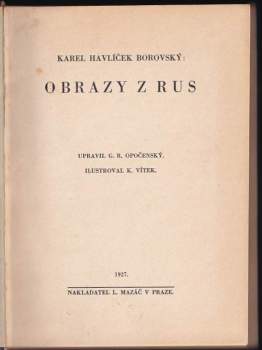 Karel Havlíček Borovský: Obrazy z Rus
