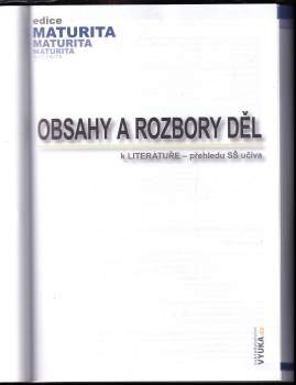 Otakar Slanař: Obsahy a rozbory děl