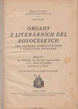 Obsahy z literárních děl novočeských