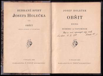 Josef Holeček: Obšit