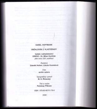 Karel Hoffmann: Obžalován z vlastizrady