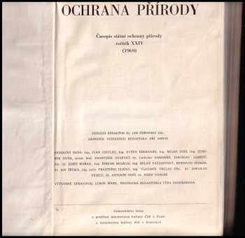 Jan Čeřovský: Ochrana přírody - časopis státní ochrany přírody - ročník XXIV.