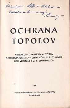 Roman Leontovyč: Ochrana topoľov