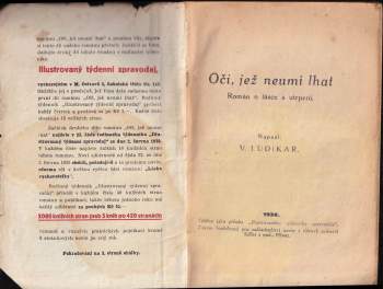 V. Ludikar: Oči, jež neumí lhat