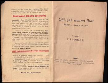 V. Ludikar: Oči, jež neumí lhat