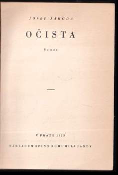 Josef Jahoda: Očista