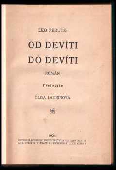 Leo Perutz: Od devíti do devíti