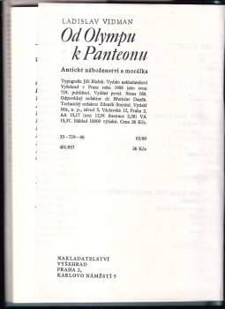Od Olympu k Panteonu : antické náboženství a morálka