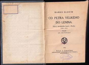 Mark L'vovič Slonim: Od Petra Velikého do Lenina