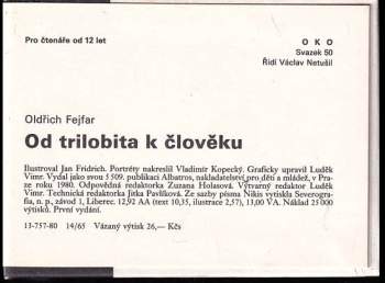 Oldřich Fejfar: Od trilobita k člověku