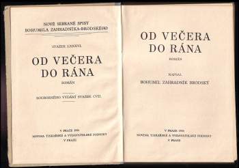 Bohumil Zahradník-Brodský: Od večera do rána