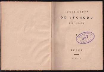 Josef Kopta: Od východu