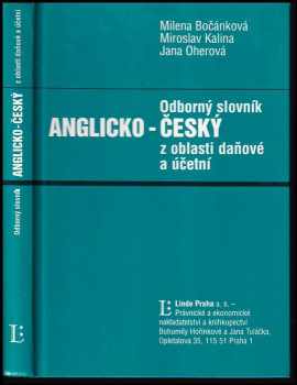 Milena Bočánková: Odborný anglicko-český slovník z oblasti daňové a účetní