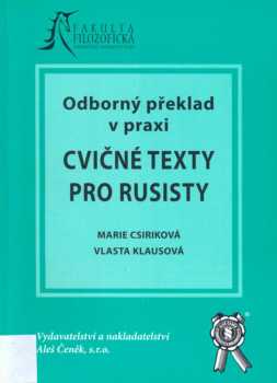 Marie Csiriková: Odborný překlad v praxi