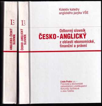 Odborný slovník česko-anglický a anglicko český z oblasti ekonomické, finanční a právní : [Díl 1], česko-anglický - Milena Bočánková (1994, Linde) - ID: 341417