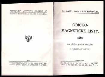 Karel z Reichenbachu: Ódicko-magnetické listy