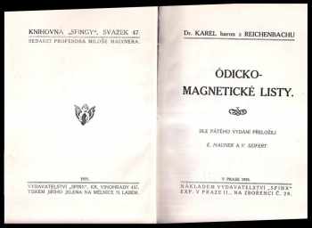 Karel z Reichenbachu: Ódicko-magnetické listy