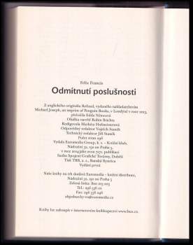 Felix Francis: Odmítnutí poslušnosti