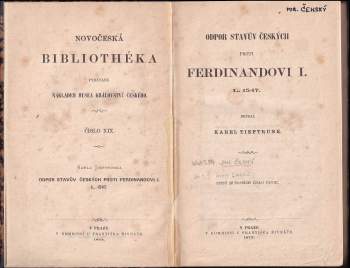 Karel Tieftrunk: Odpor stavův českých proti Ferdinandovi I. L. 1547