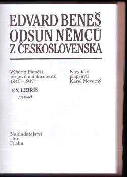 Edvard Beneš: Odsun Němců z Československa