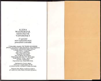 Alena Wagnerová: Odsunuté vzpomínky
