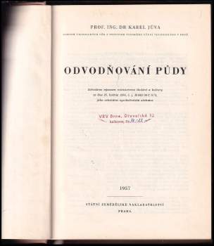 Karel Jůva: Odvodňování půdy