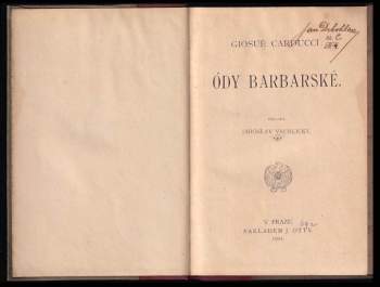Giosue Carducci: Ódy barbarské
