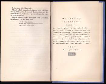 James Joyce: Odysseus: Díl 1-3  + Portret mladého umělce ČÍSLOVANÝ VÝTISK 1119/1650